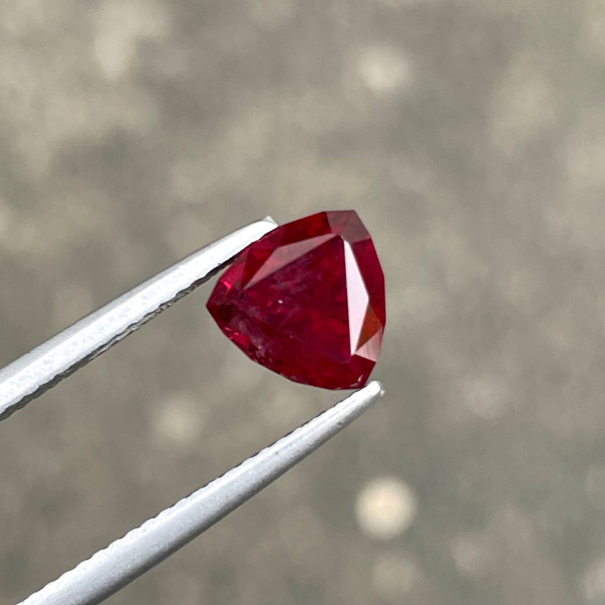  3.04 Carats Red Garnet Trilliant Shape