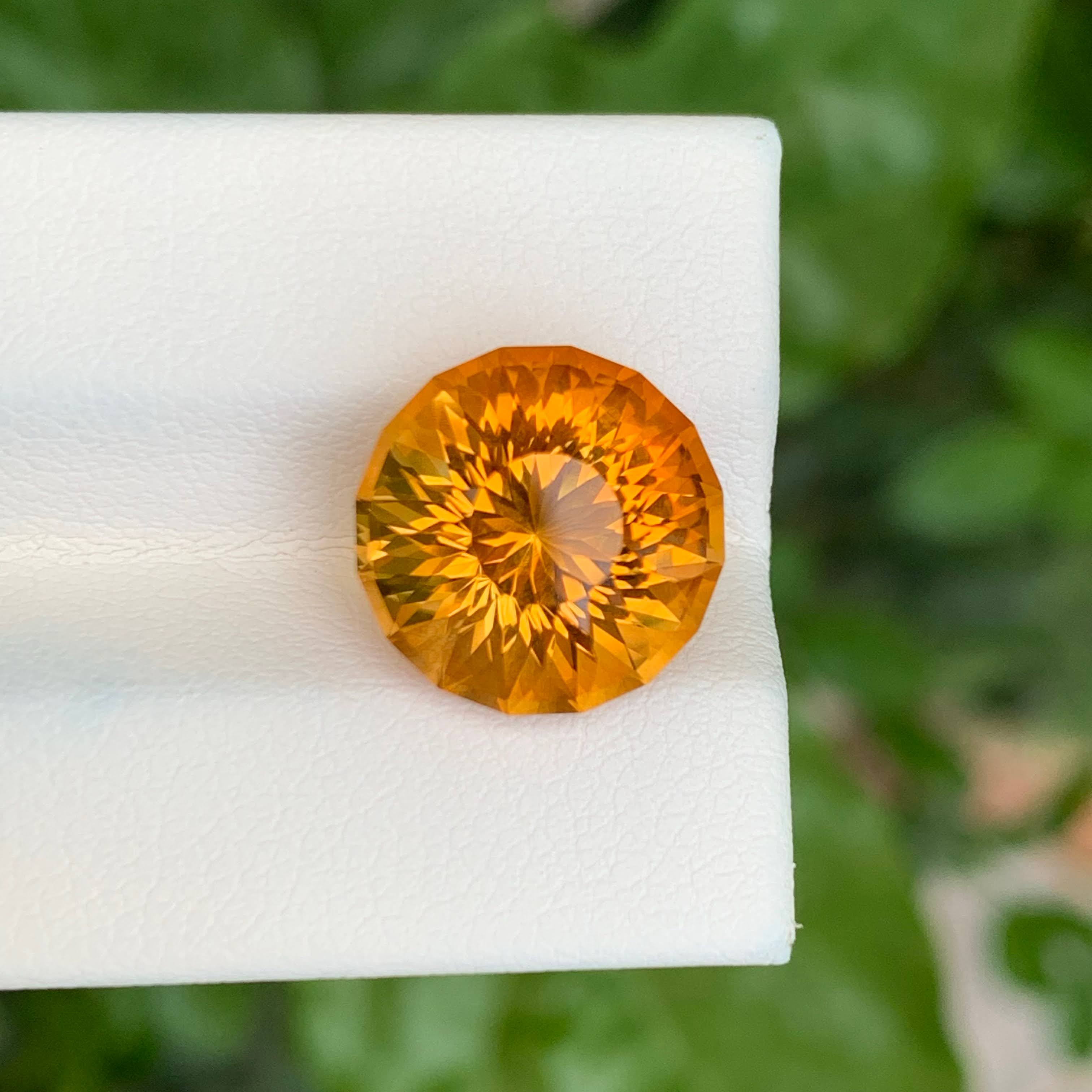 7.05 Carats Fire Citrine Stone Round 