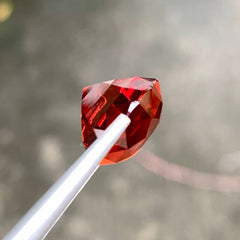 11.73 Carats Reddish Orange Spessartite Garnet Cushion Cut from Tanzania