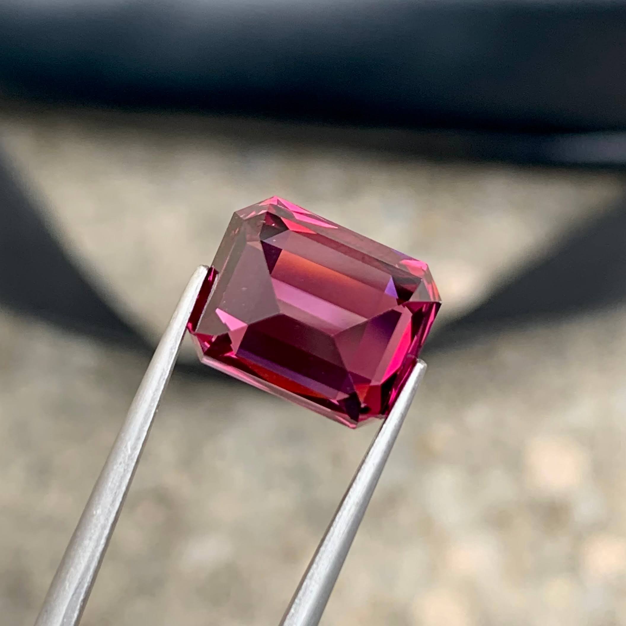 7.79ct Rose Color Garnet Radiant Cut