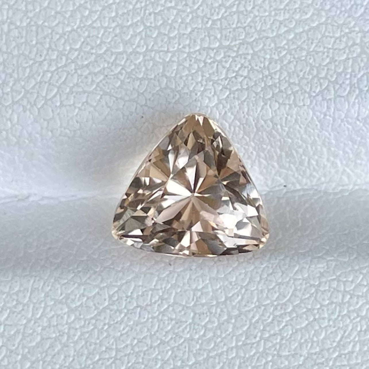 3.80 Carats Peach Topaz Trillion Cut