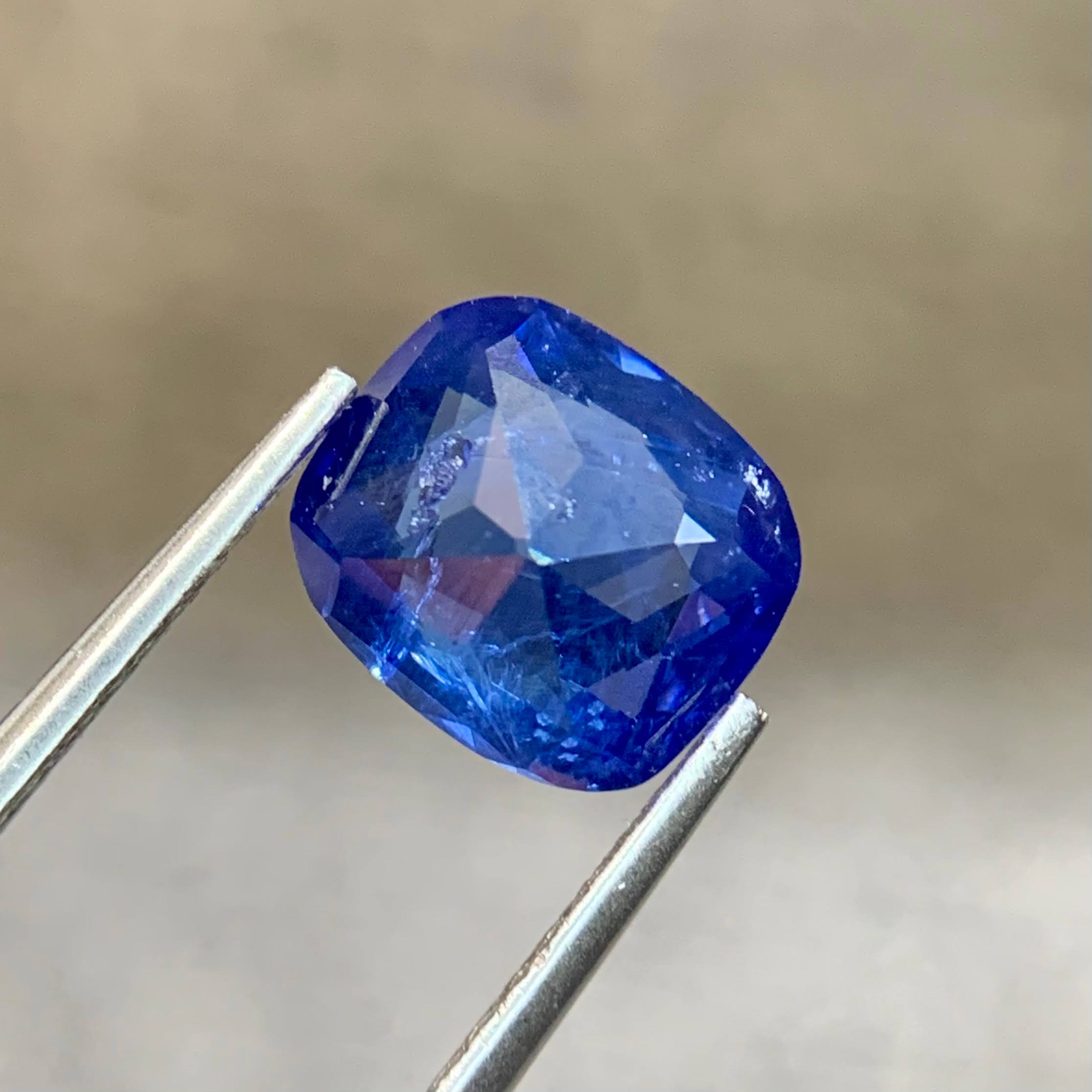 3.48ct Certified Blue Sapphire Cushion Cut