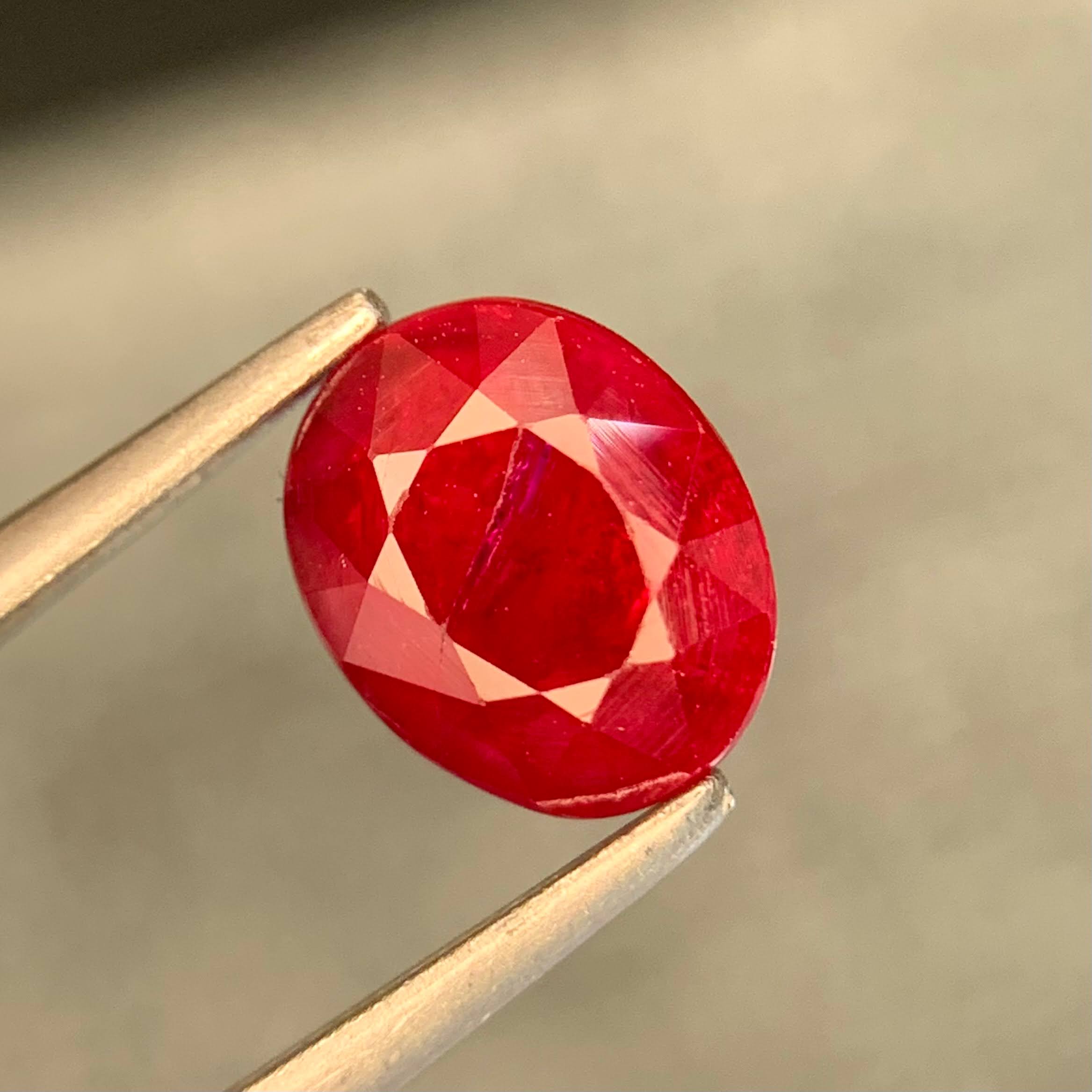 1.54ct Natural Red Ruby Oval Cut
