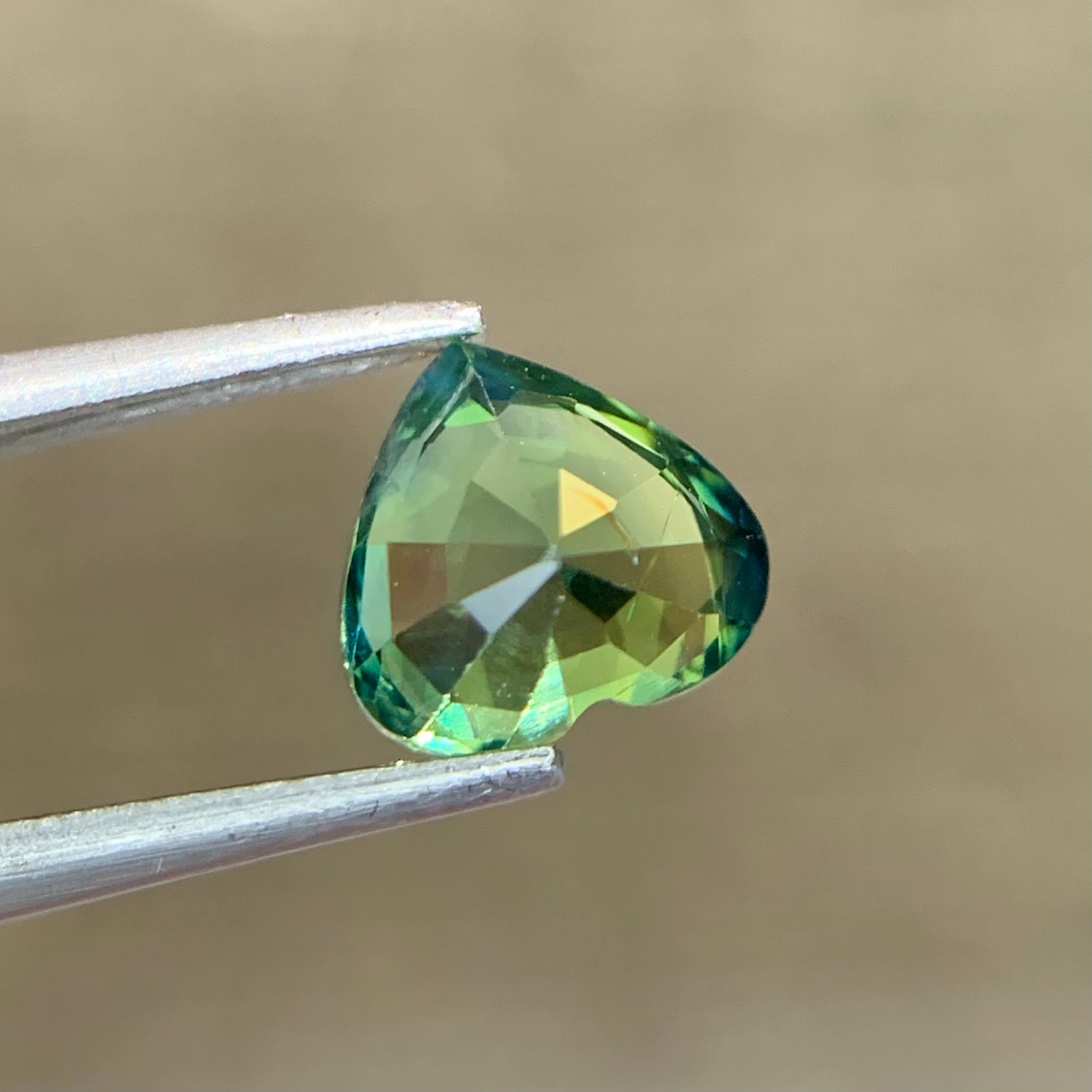 1.53Ct Teal Sapphire Heart Shape