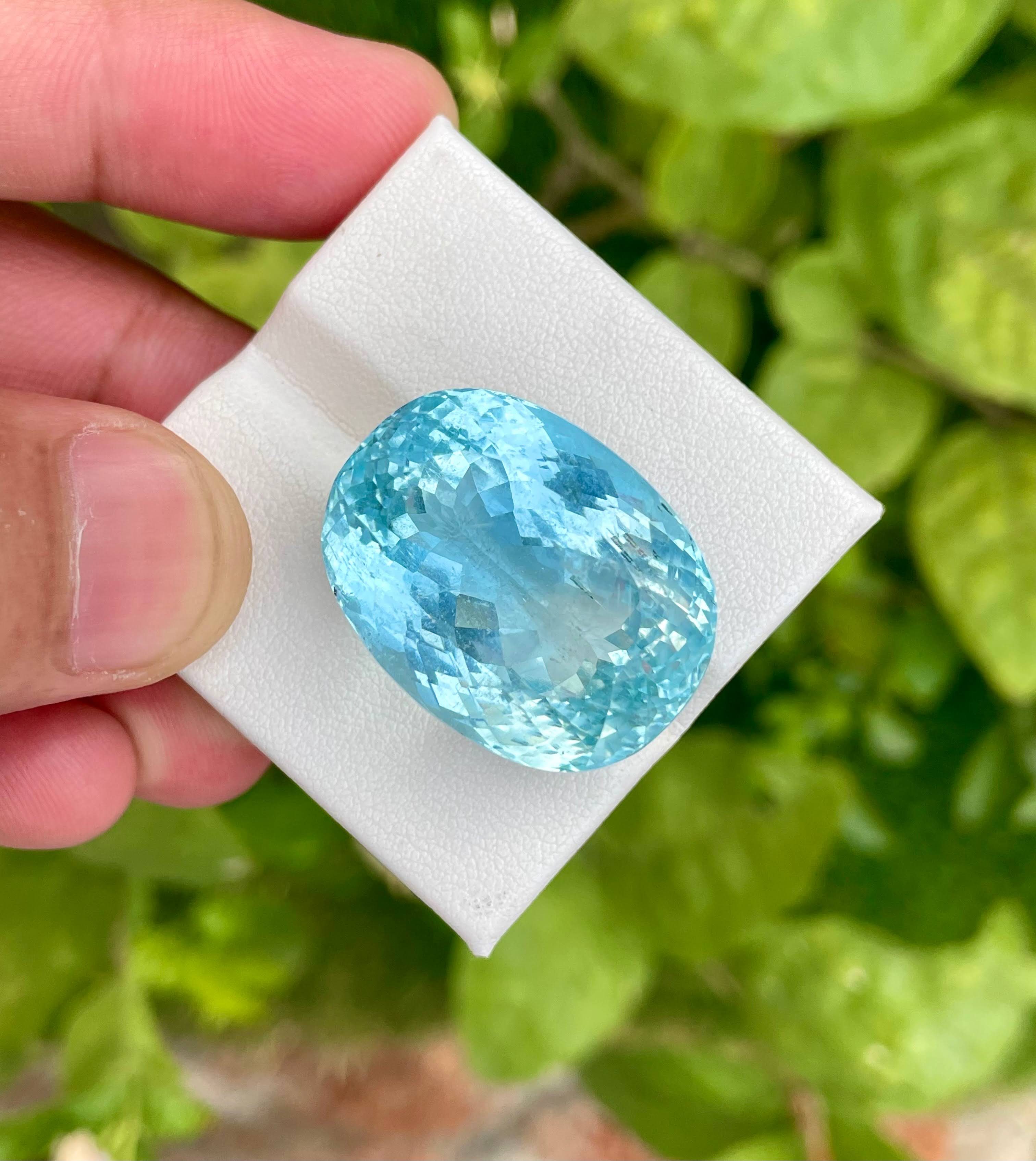 63.85 Carats Blue Aquamarine Gemstone