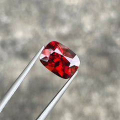 3.34 Carats Red Burmese Cushion Spinel