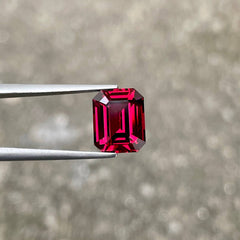 4.59 Carats Red Garnet Emerald Cut 