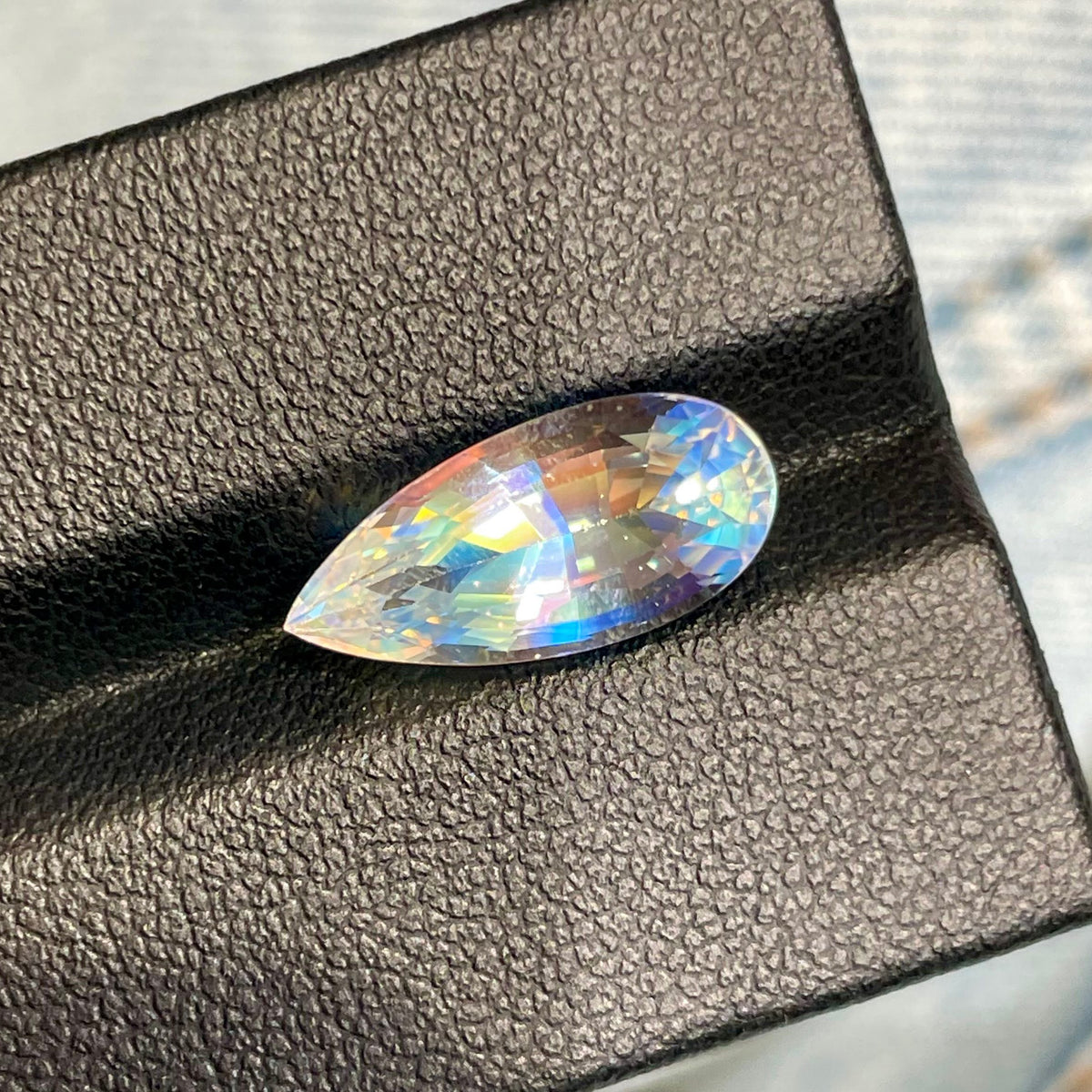 4.06 Carats Faceted Moonstone Pear Cut