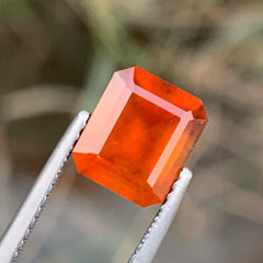 Charismatic Hessonite Garnet Gem 2.50 carats Emerald Cut Madagascar Loose Gemstone