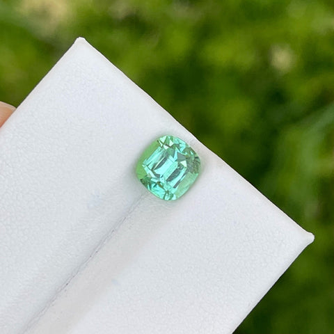Limited Edition Mint Green Tourmaline 2.45 carats Cushion Cut Afghani Loose Gemstone