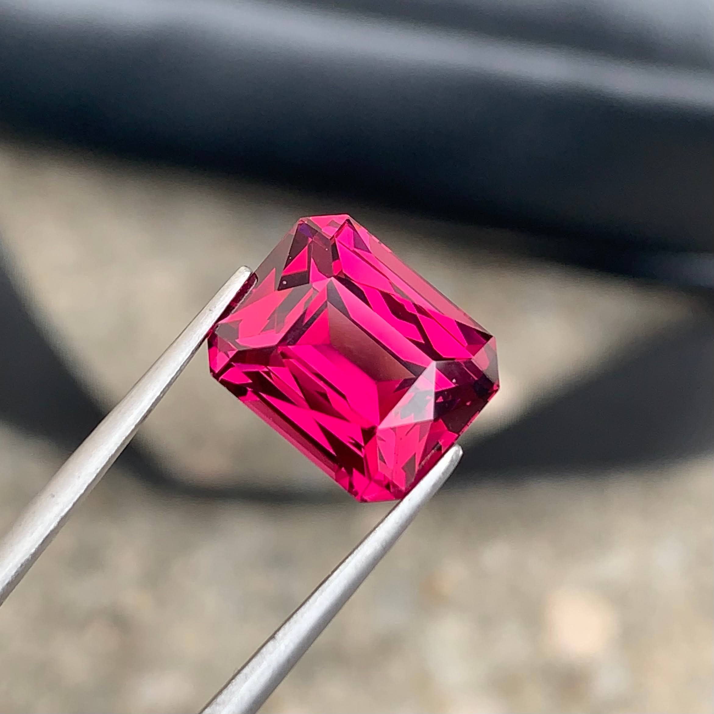 7.79ct Rose Color Garnet Radiant Cut