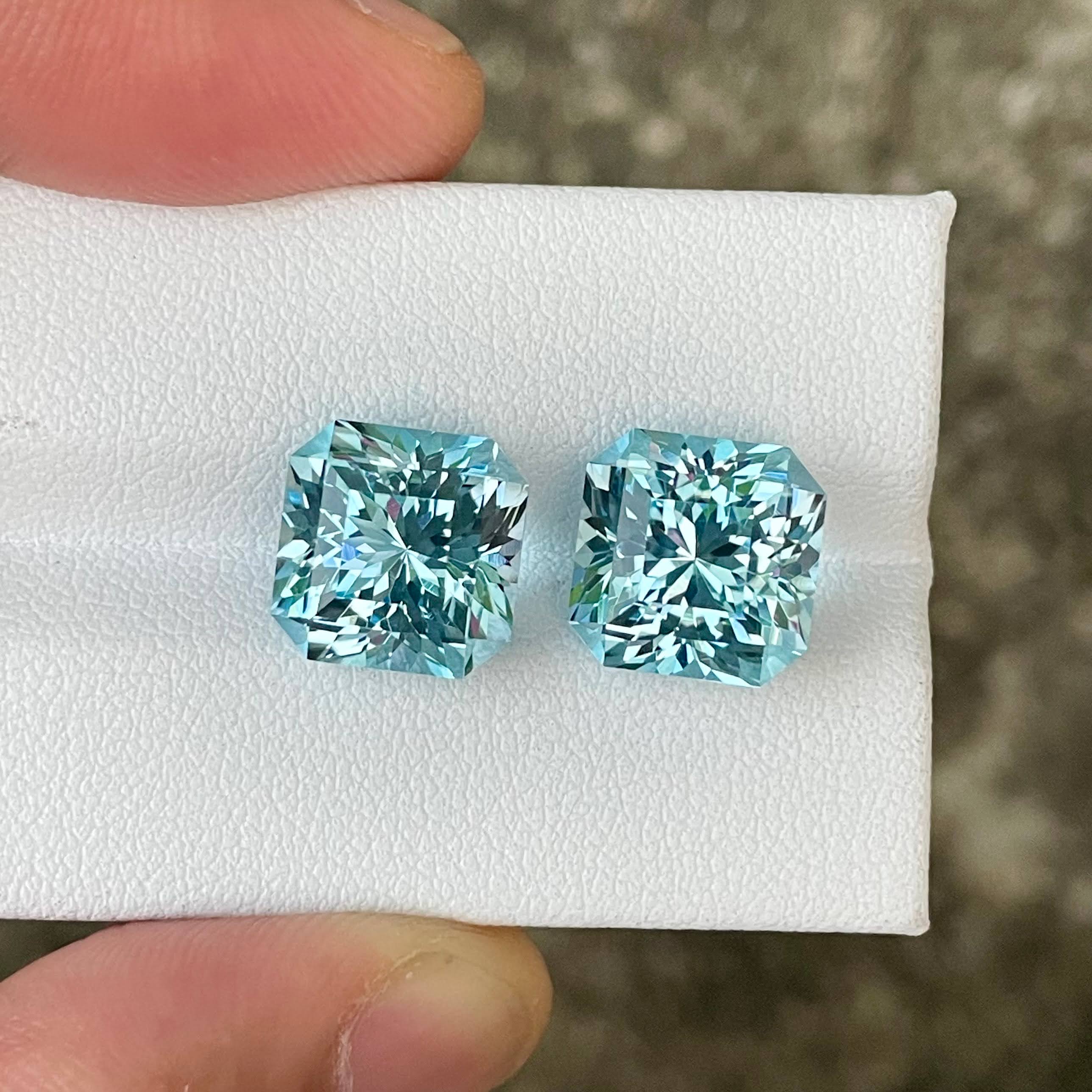 15.82 Carat Light Blue Topaz Pair Gems