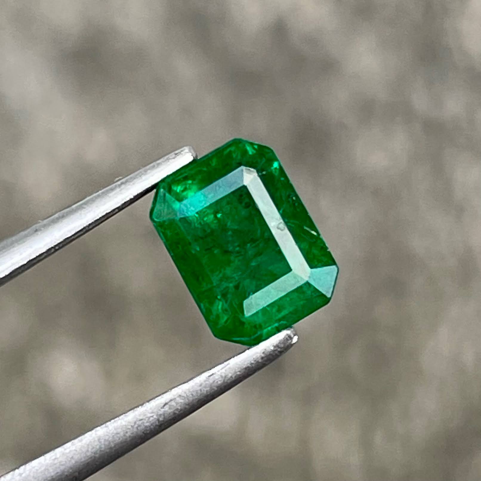  1.04ct Rich Green Zambian Emerald Cut Emerald