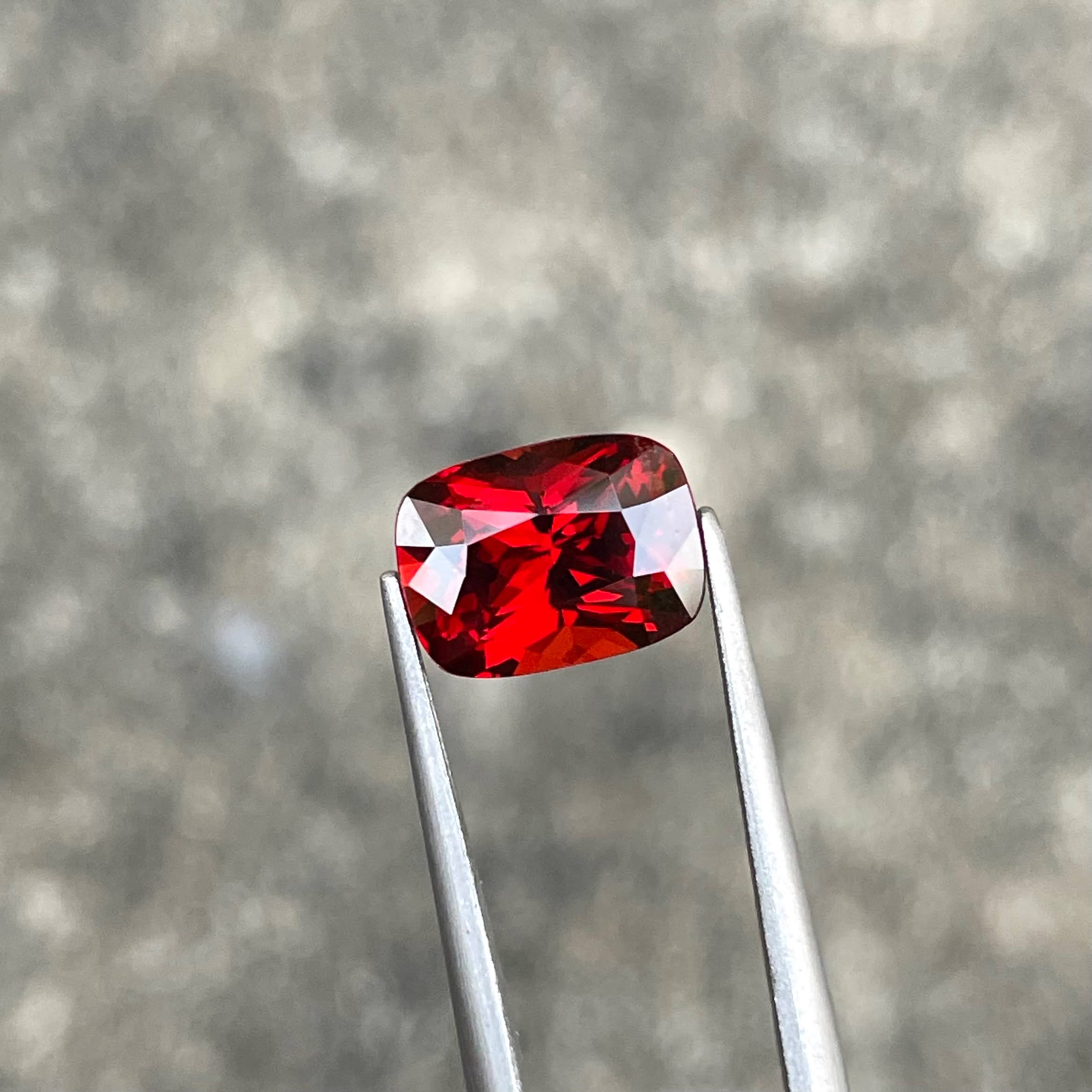 3.34 Carats Red Burmese Cushion Spinel