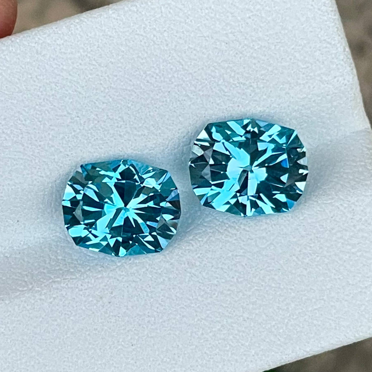 5.75 Carats Swiss Blue Topaz Pair