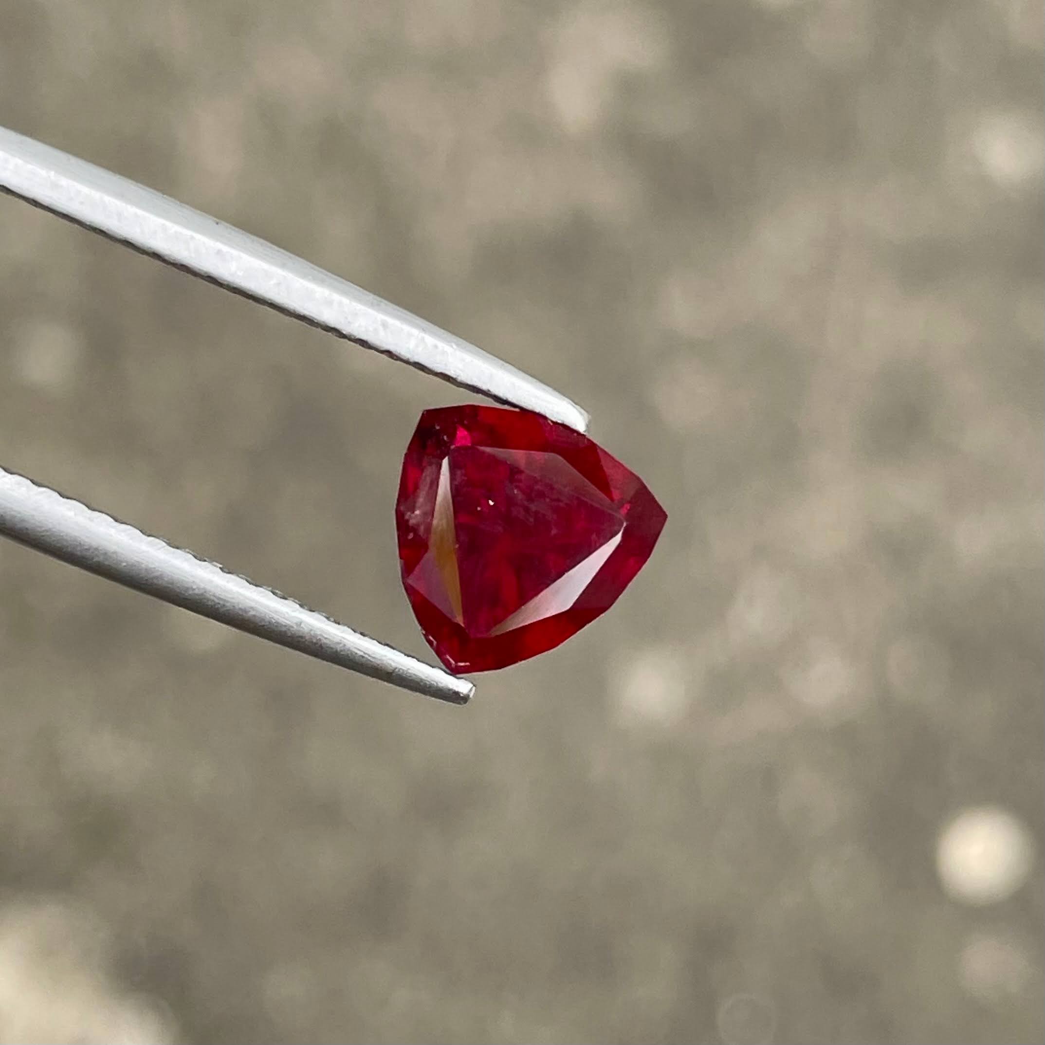  3.04 Carats Red Garnet Trilliant Shape