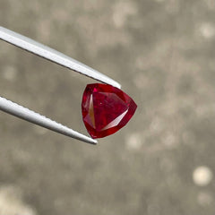  3.04 Carats Red Garnet Trilliant Shape