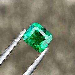 0.52ct Rich Green Zambian Emerald Emerald Cut