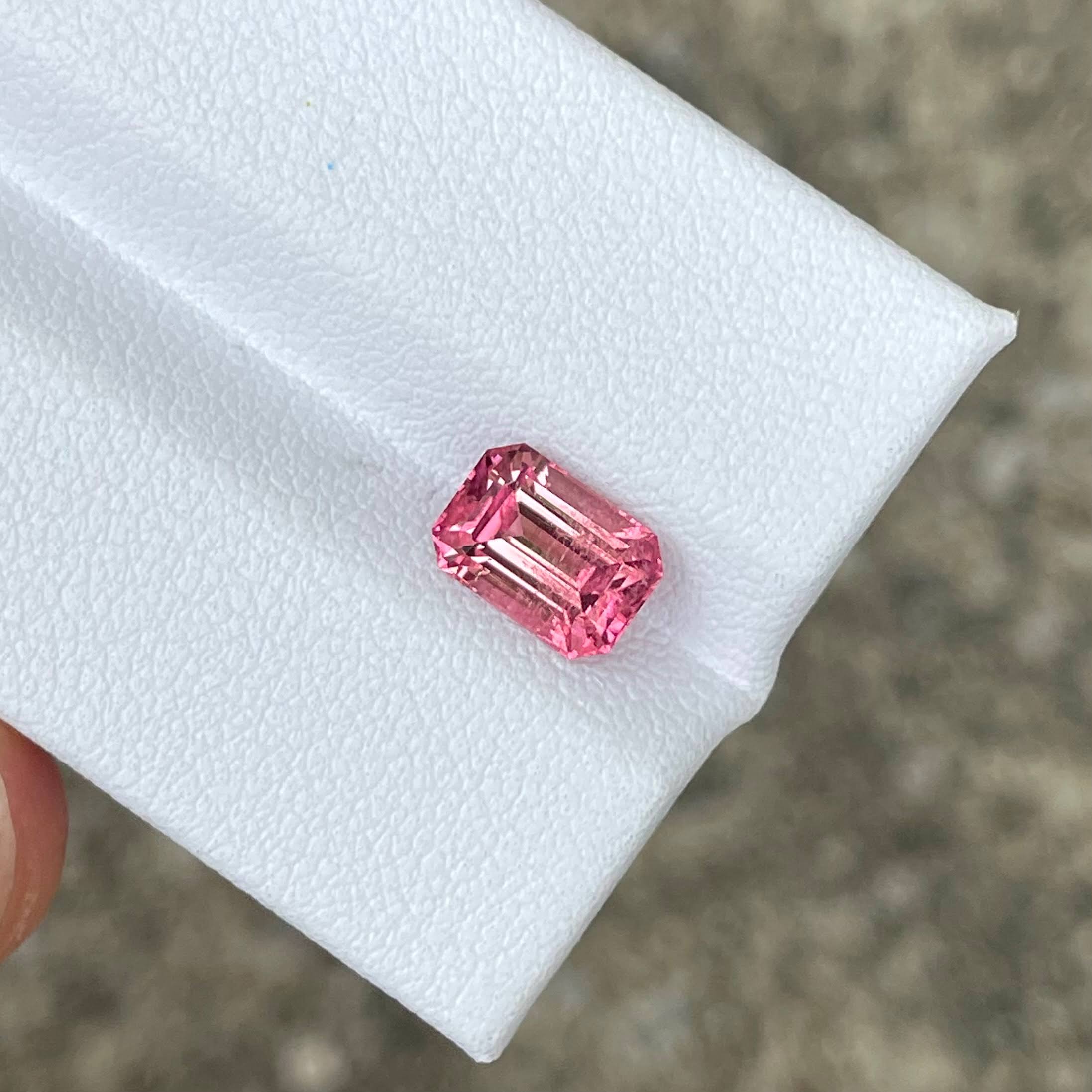 1.71 Carat Pink Tourmaline Emerald Cut