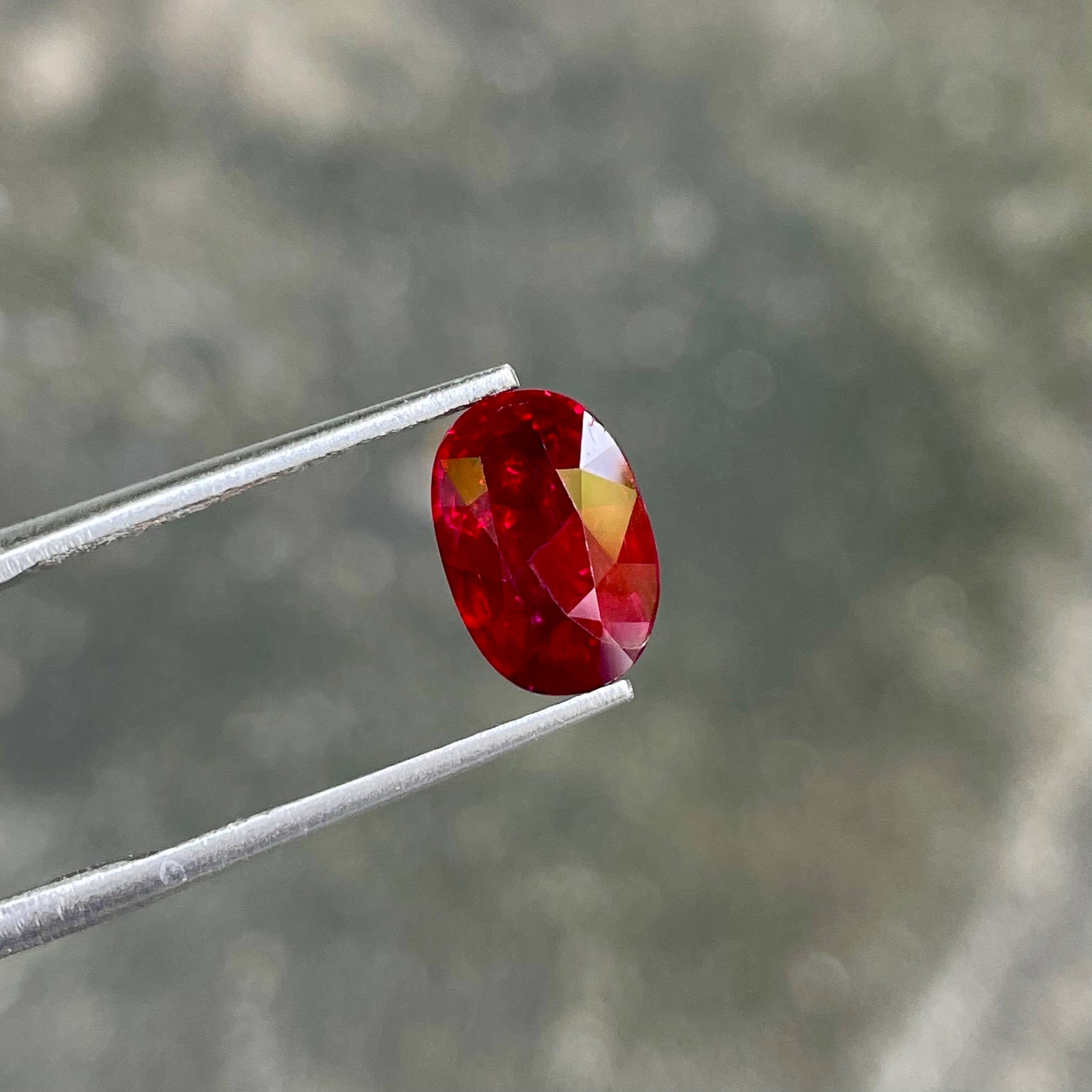 3.13 Carats Blood Red Ruby Oval Stone