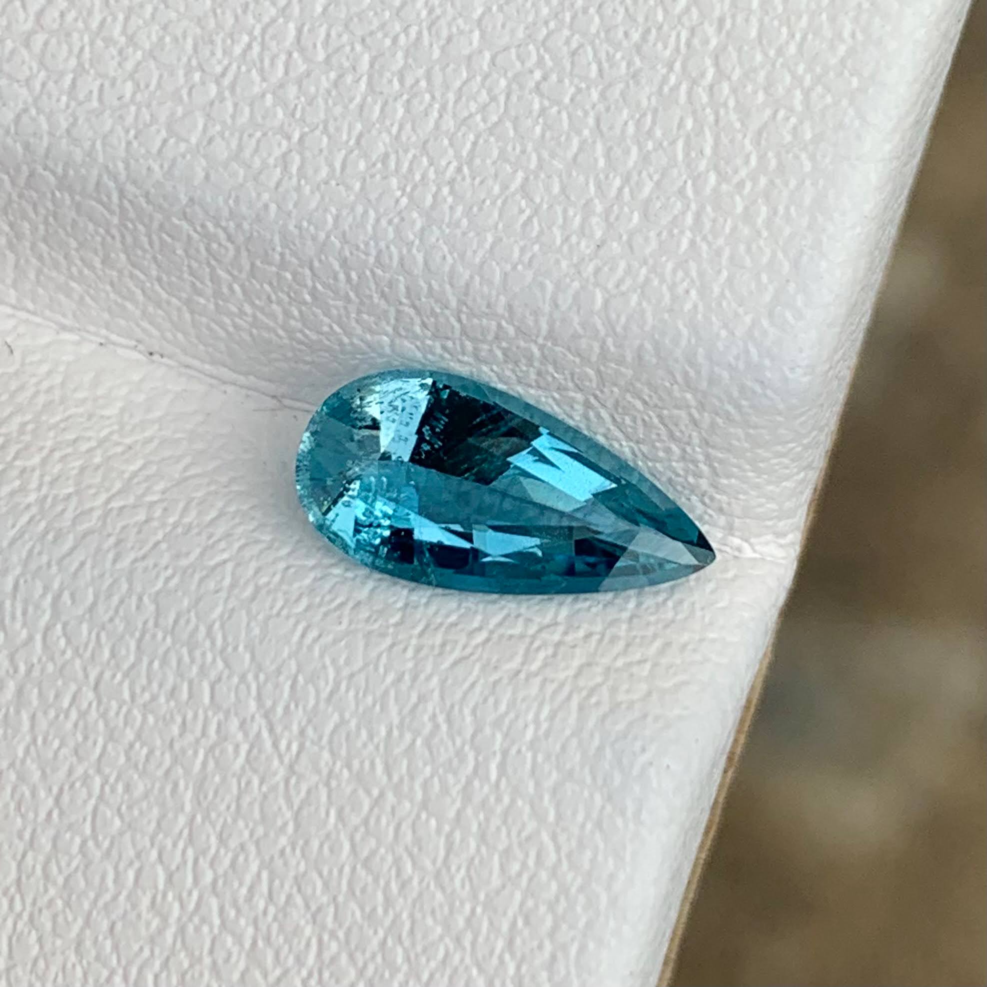 1.02ct Intense Blue Aquamarine Pear Cut