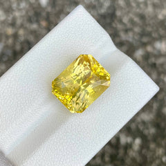 16.45 Carat Natural Yellow Sapphire Emerald Cut