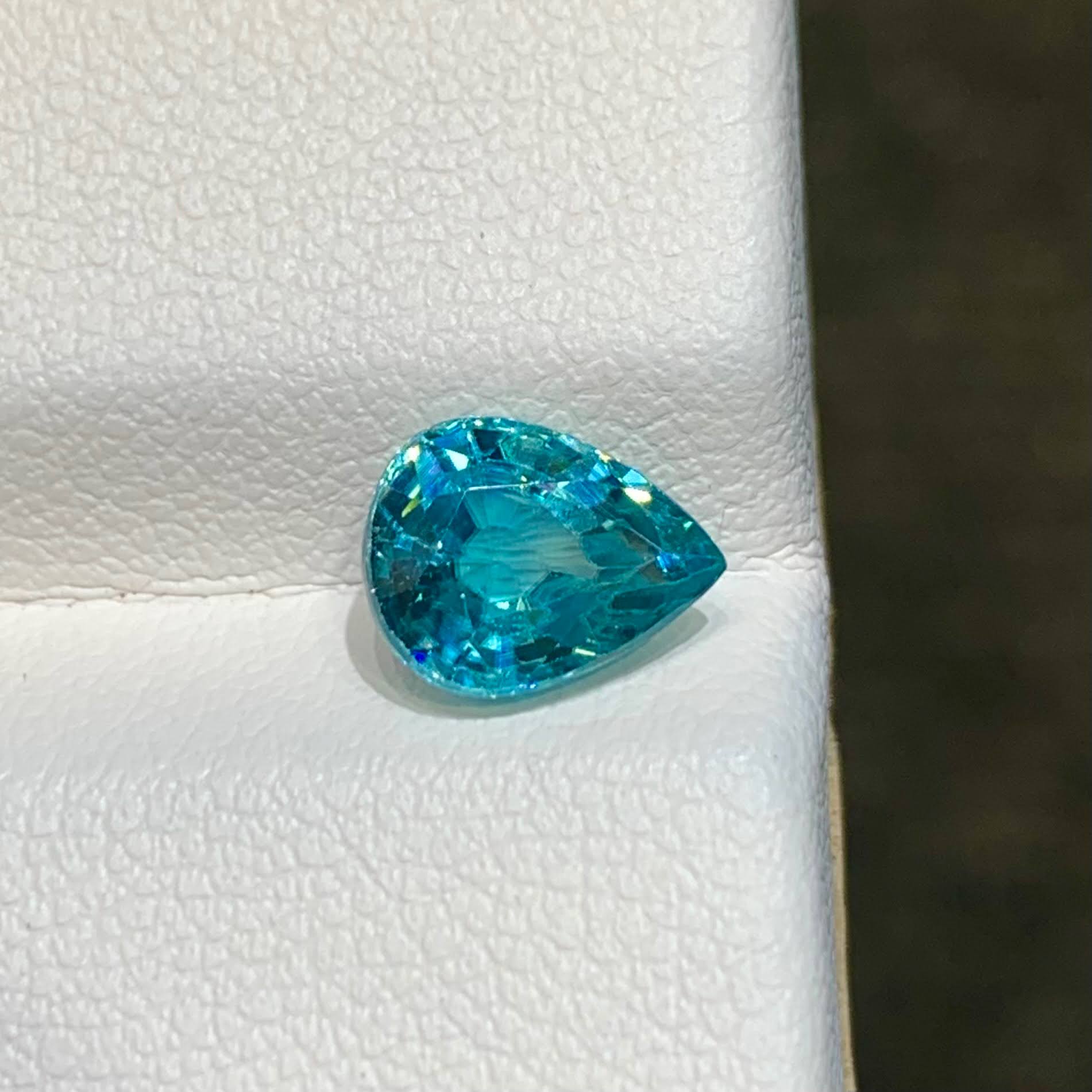 2.45ct Intense Blue Zircon Pear Cut