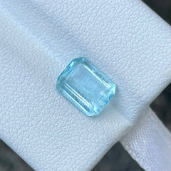 1.87ct Deep Blue Aquamarine Emerald Cut