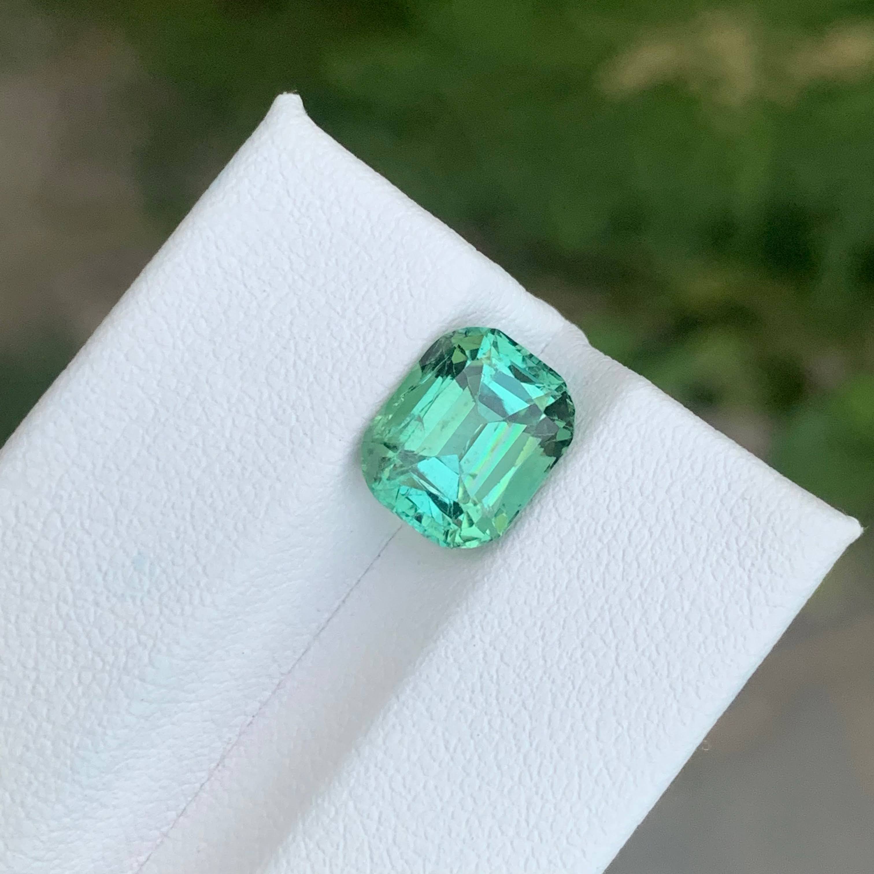 4.05 ct Cushion Mint Green Tourmaline