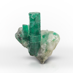 Green Emerald Crystals On Matrix