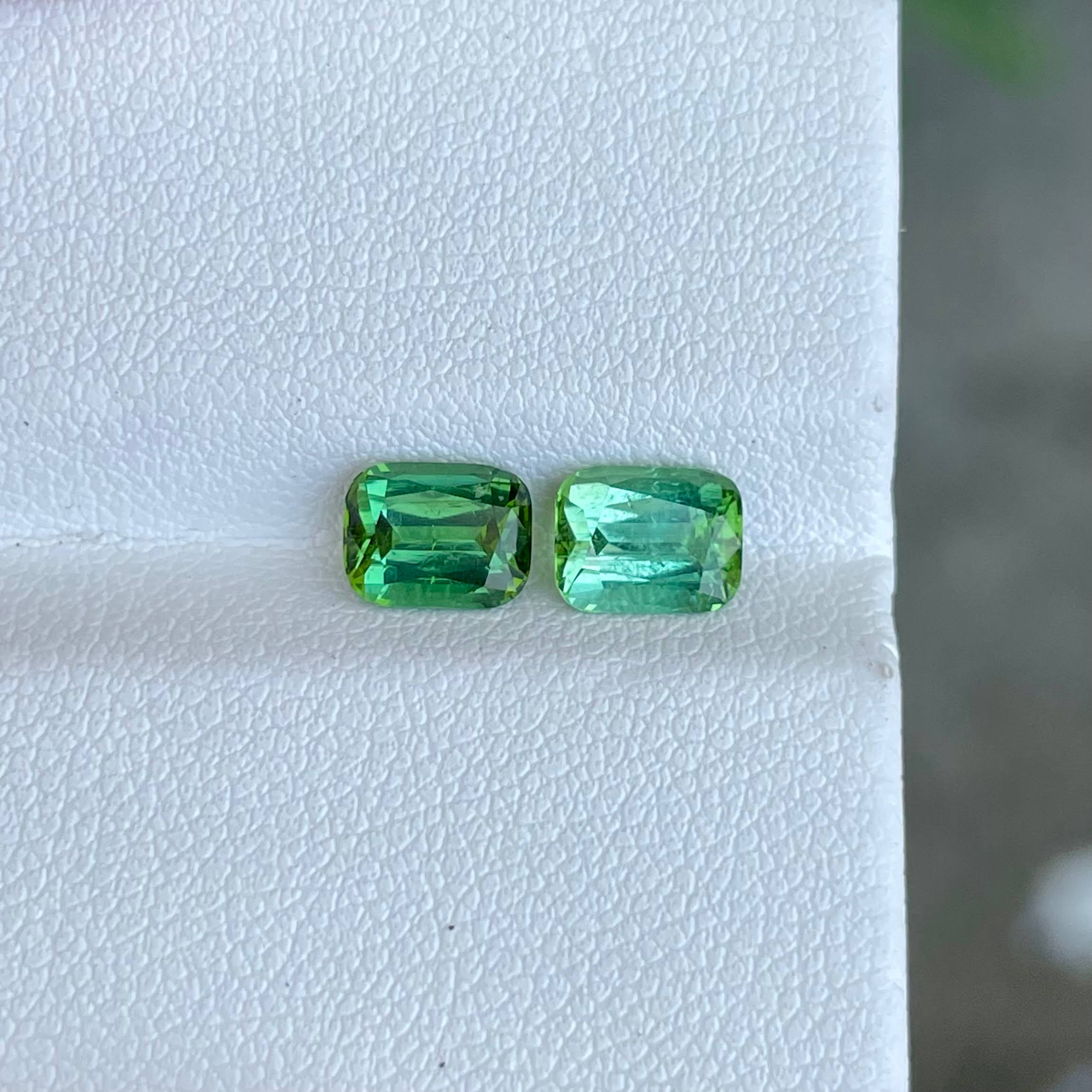 2.17 Carat Light Green Tourmaline Pair