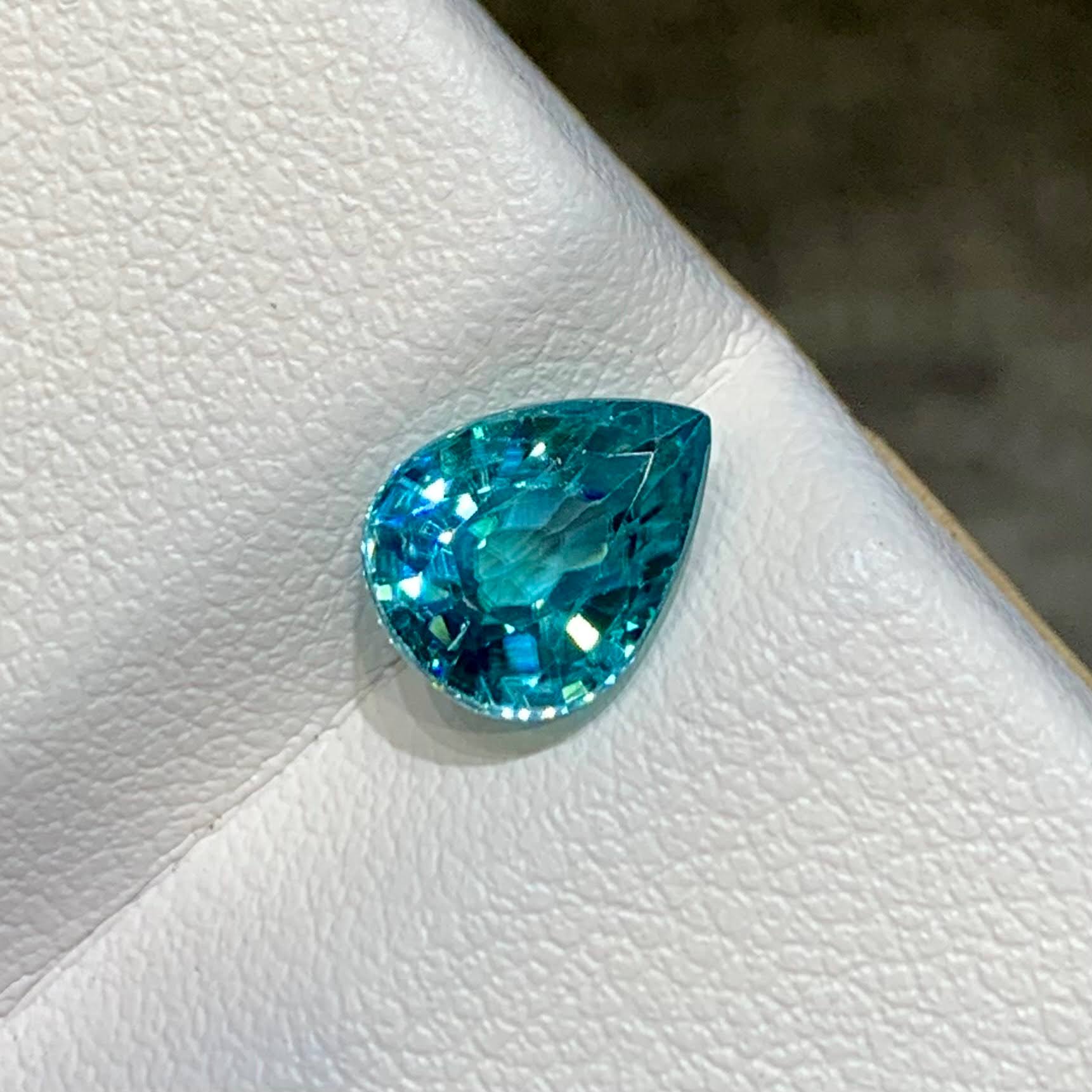 2.45ct Intense Blue Zircon Pear Cut