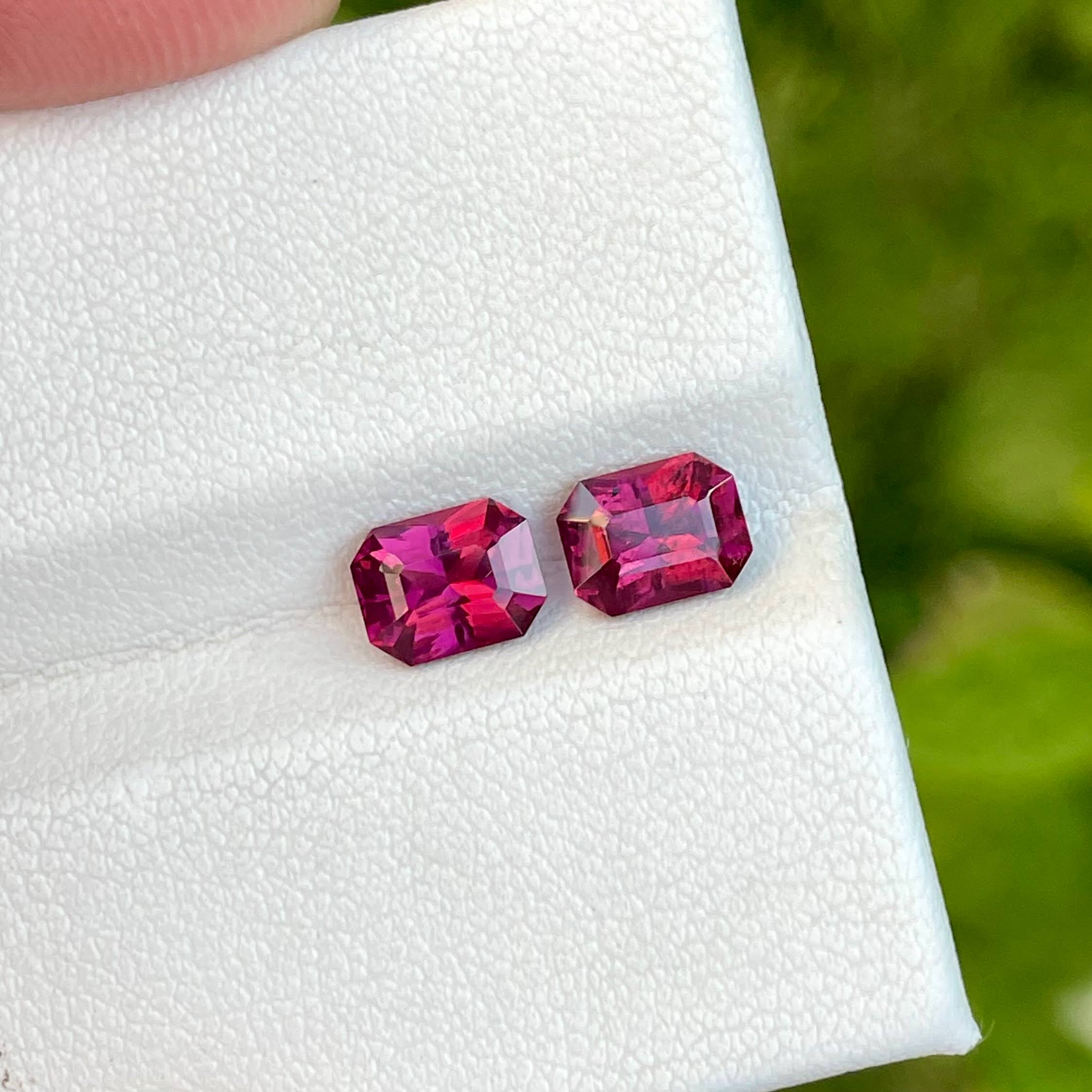 2.50 Carat Purplish Pink Garnet Pair