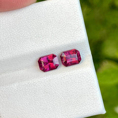 2.50 Carat Purplish Pink Garnet Pair