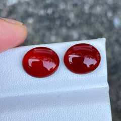 6.90 Carats Red Carnelian Stone Pair