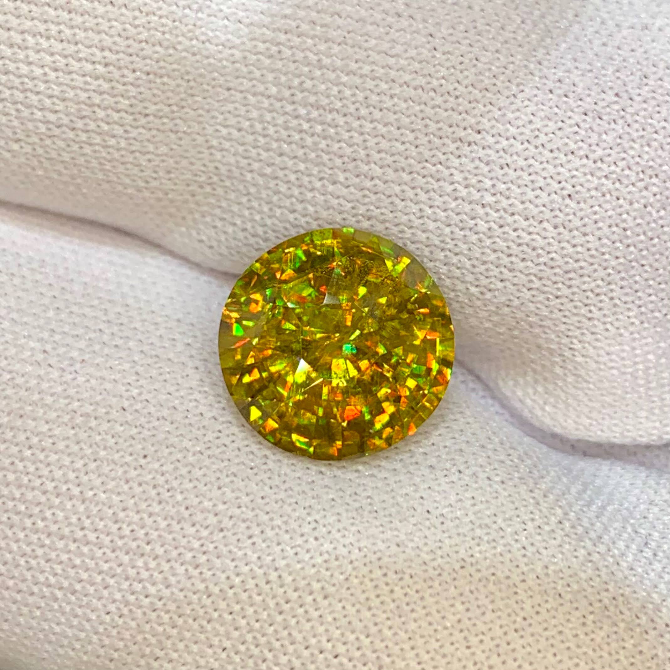 5.37ct Fancy Rainbow Sphene Round Cut
