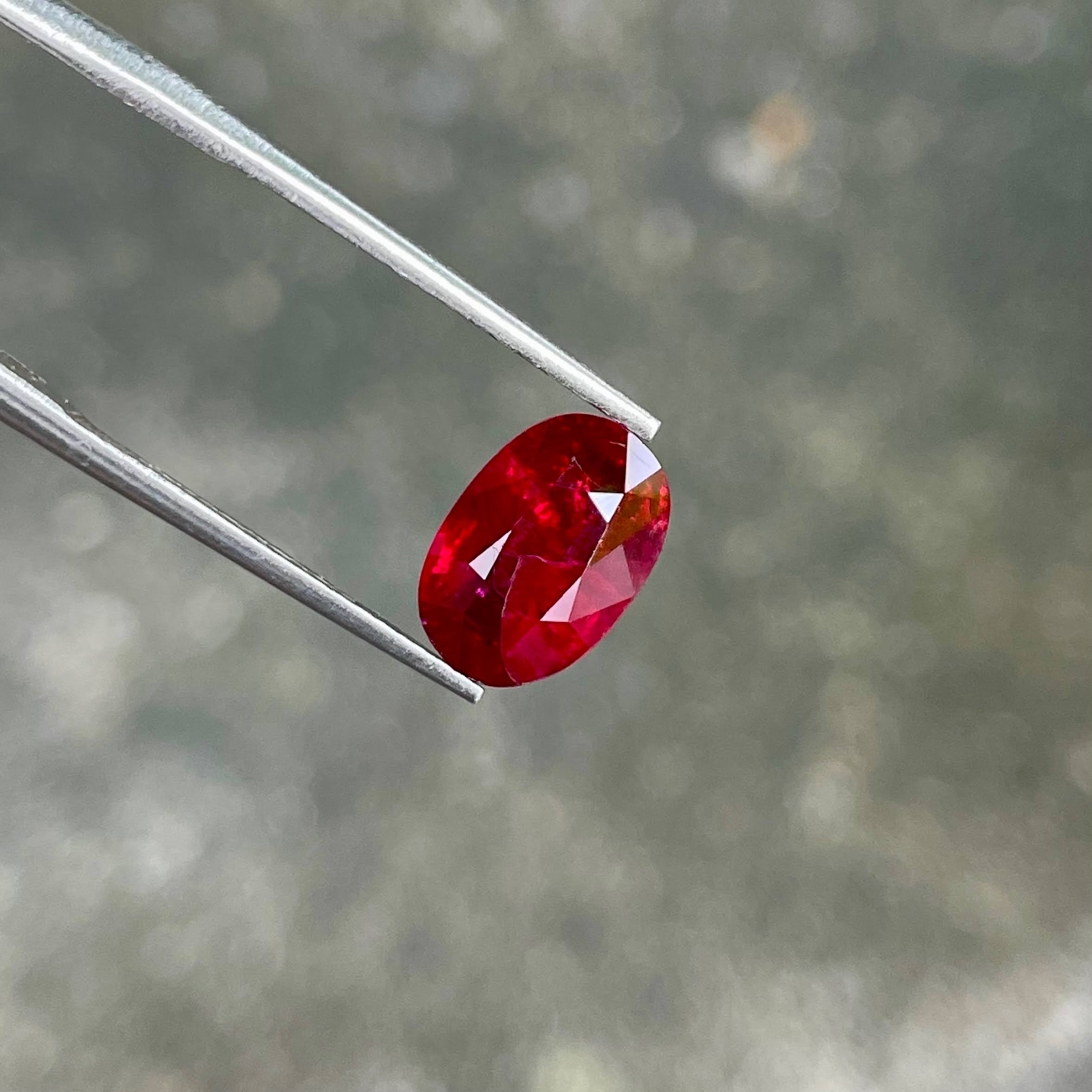 3.13 Carats Blood Red Ruby Oval Stone