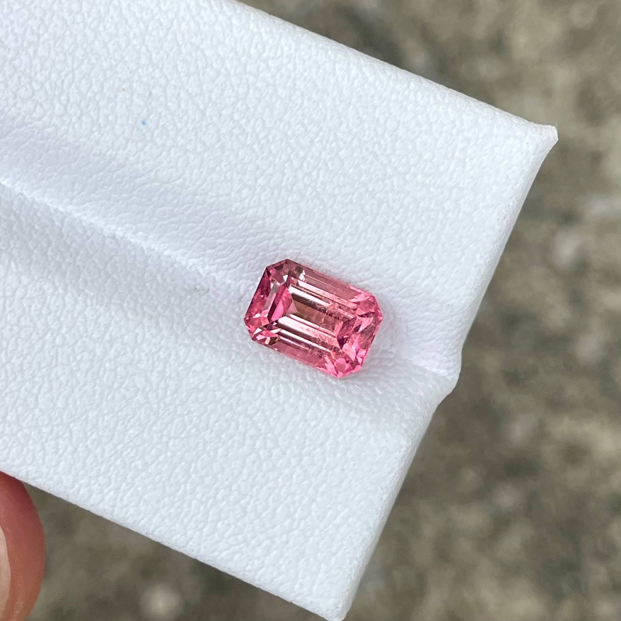 1.71 Carat Pink Tourmaline Emerald Cut