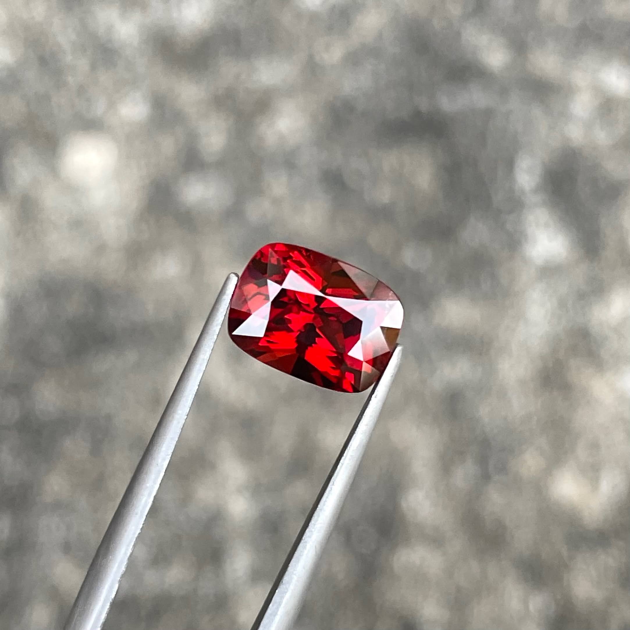 3.34 Carats Red Burmese Cushion Spinel