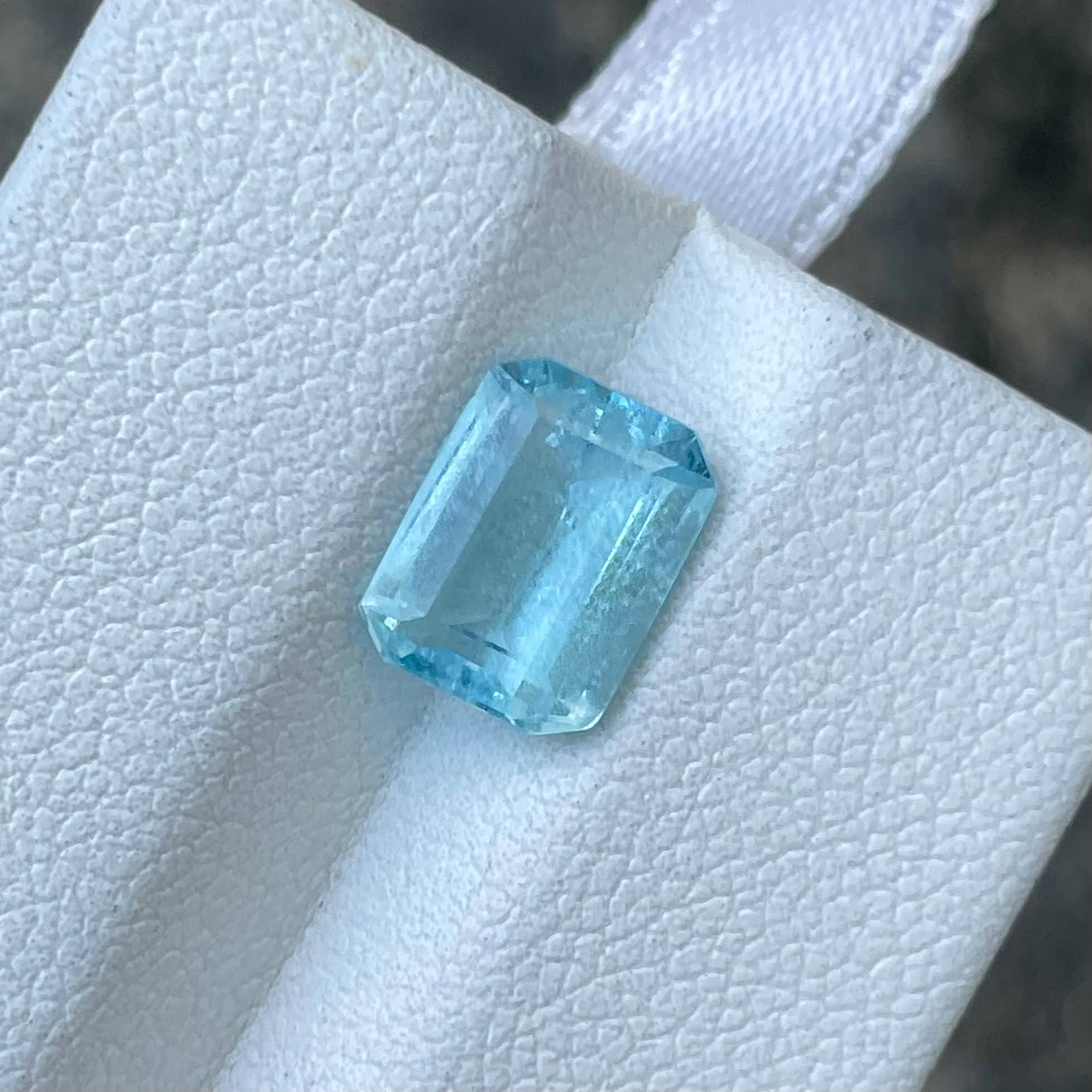 1.87ct Deep Blue Aquamarine Emerald Cut