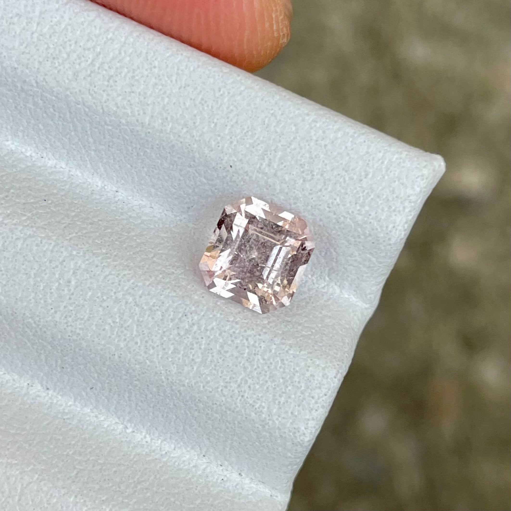 1.39 Carats Peachy Topaz Asscher Cut