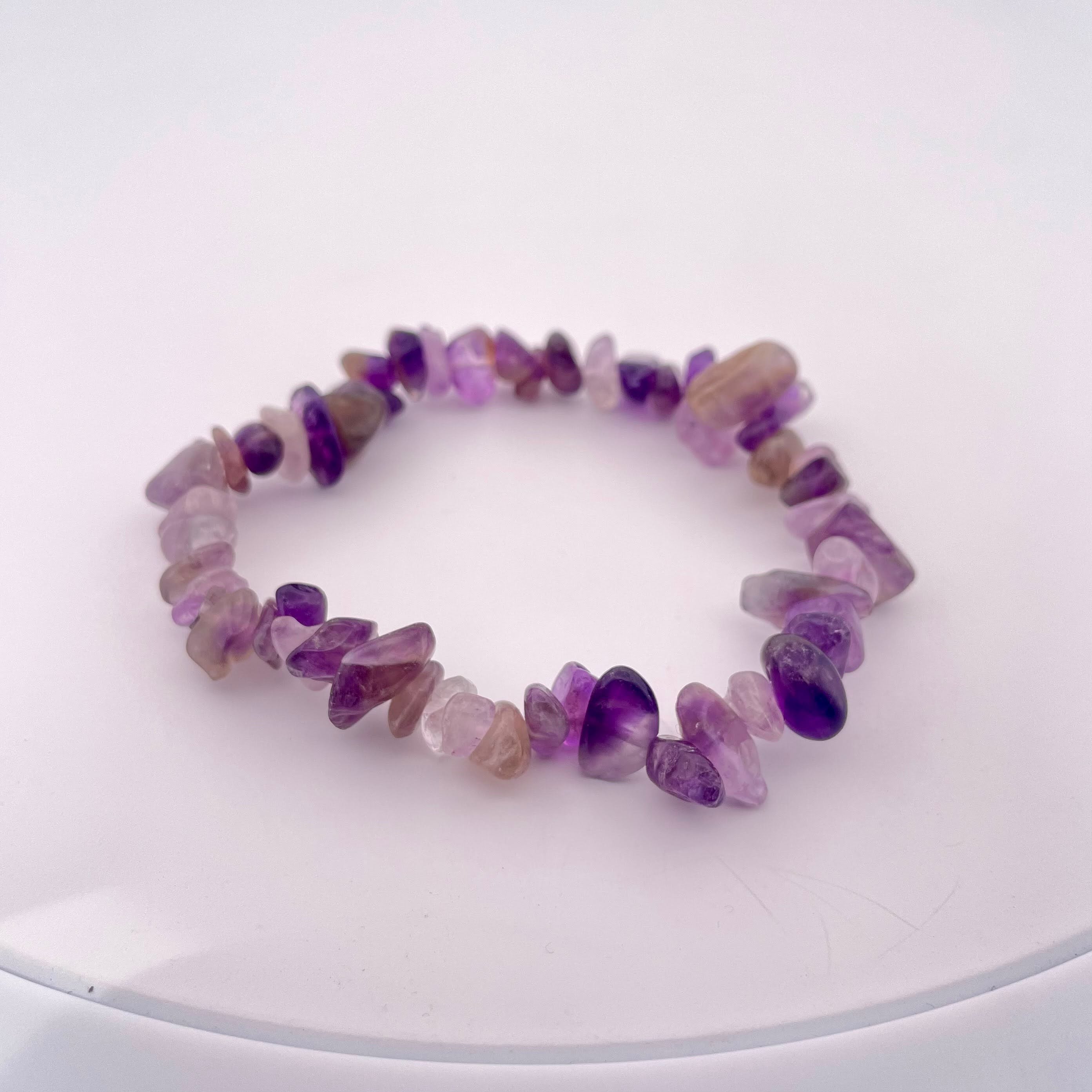 Handmade Amethyst Gems Beaded Bracelet