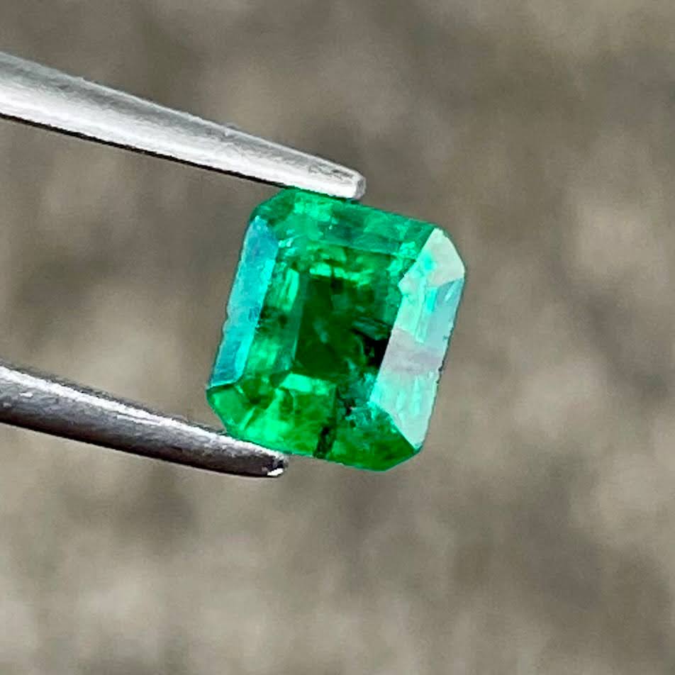0.52ct Rich Green Zambian Emerald Emerald Cut