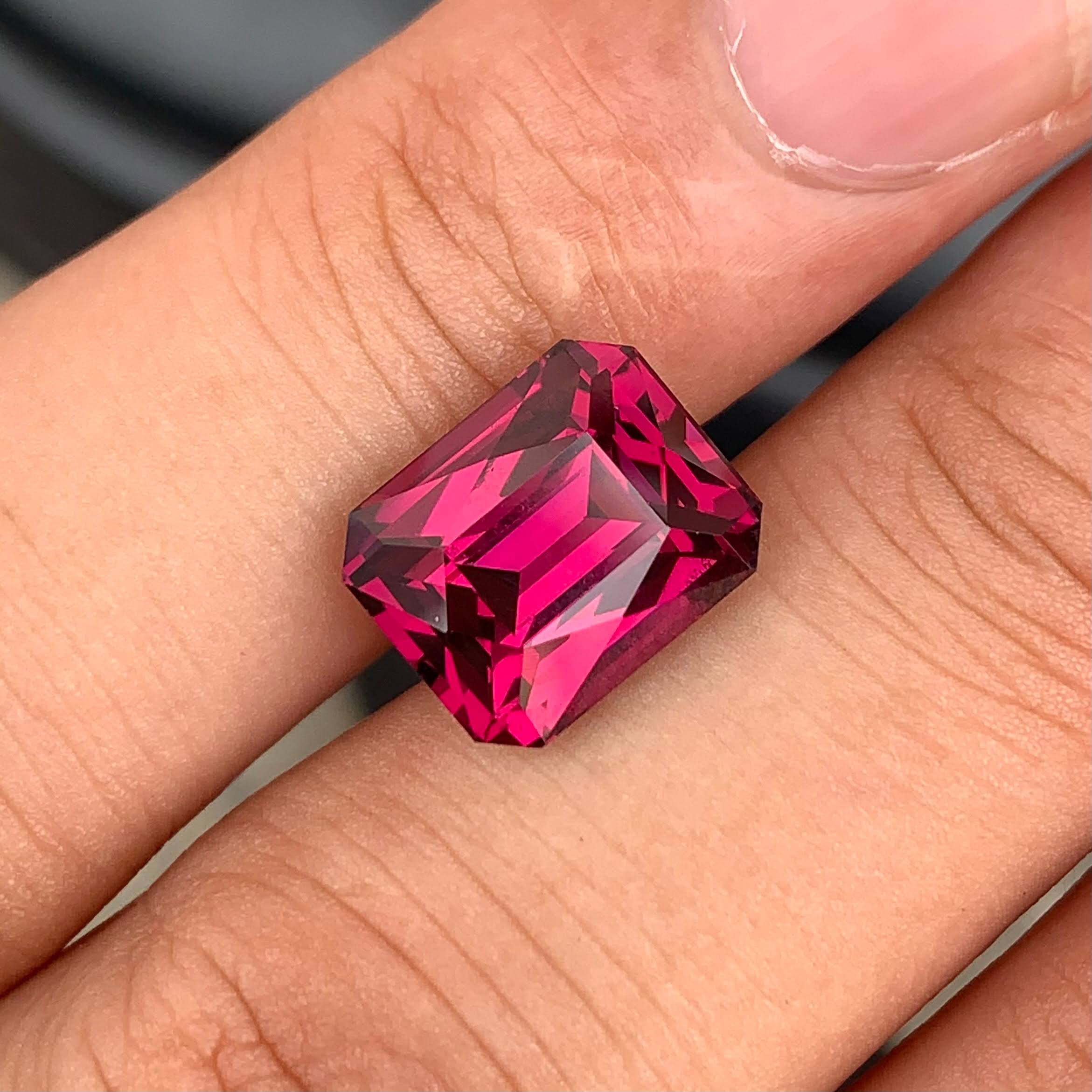7.79ct Rose Color Garnet Radiant Cut