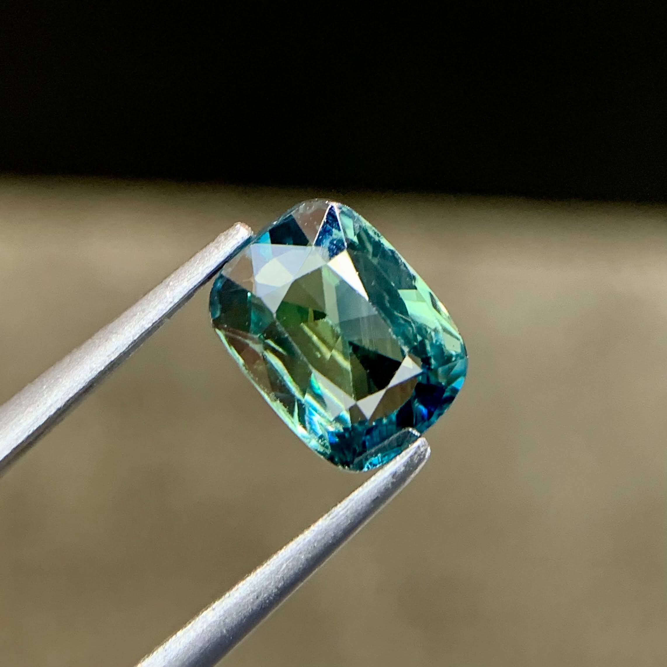 1.49ct Teal Sapphire Cushion Cut