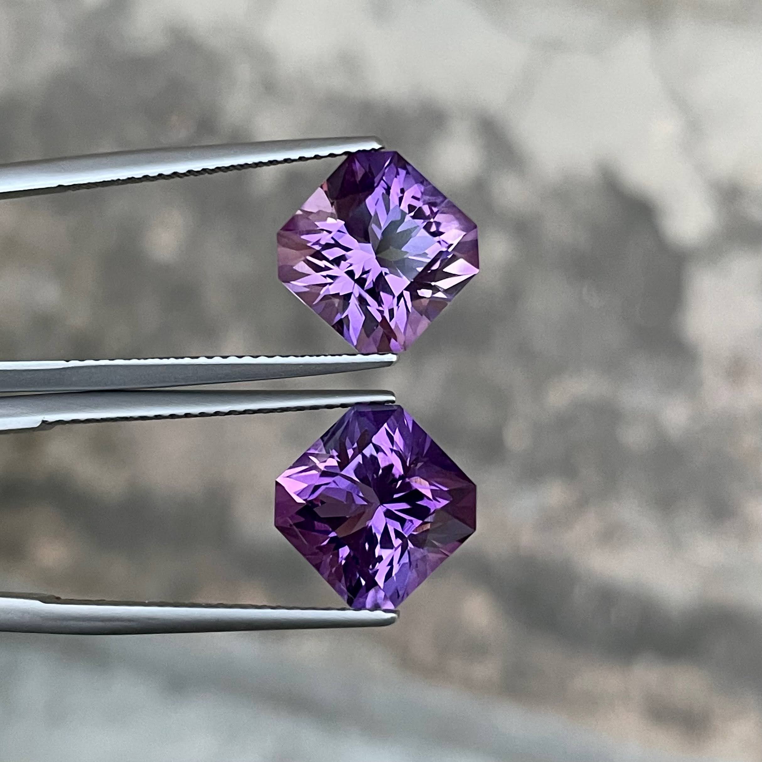 10.05 carats Purple Amethyst Pair