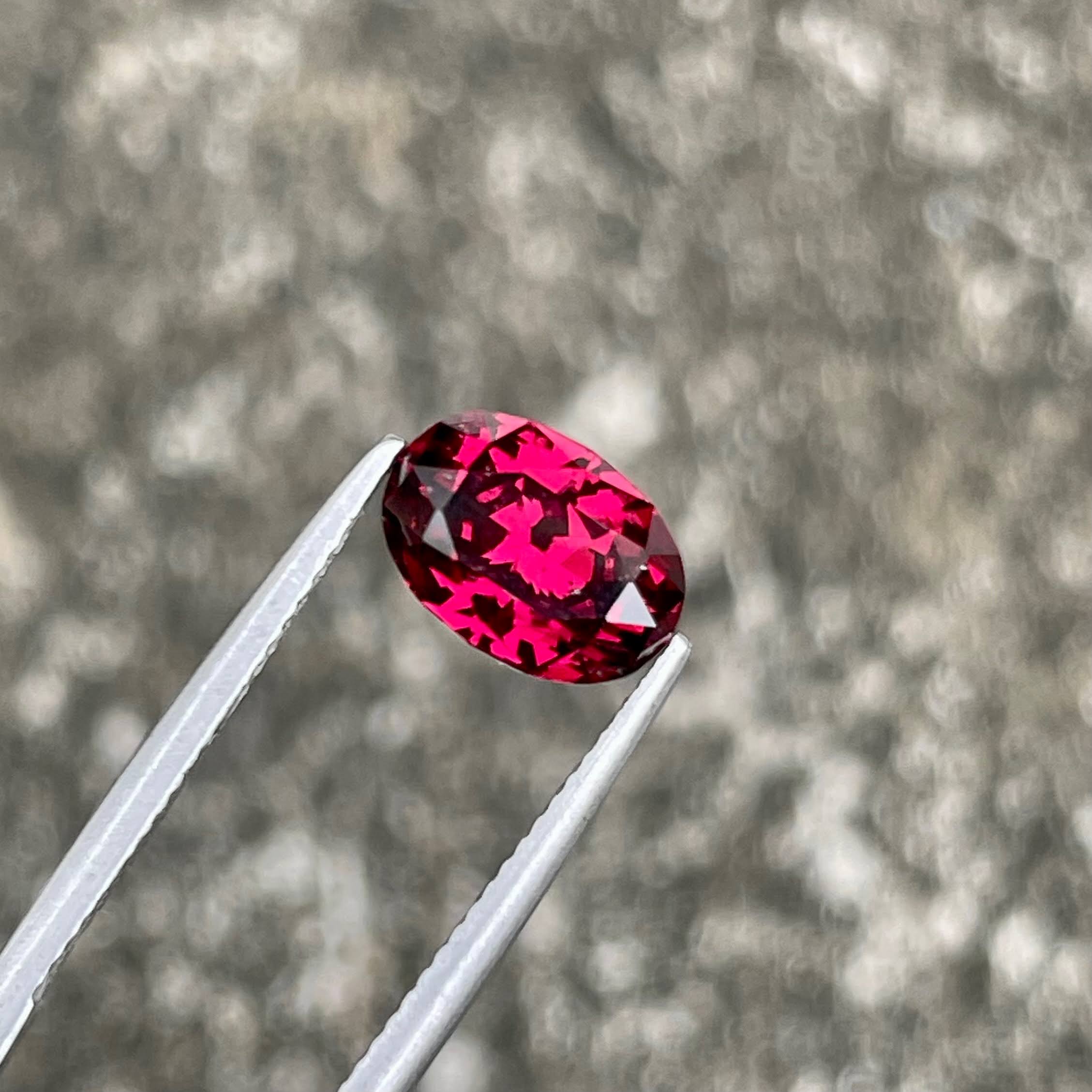3.70 Carat Pinkish Red Garnet Stone