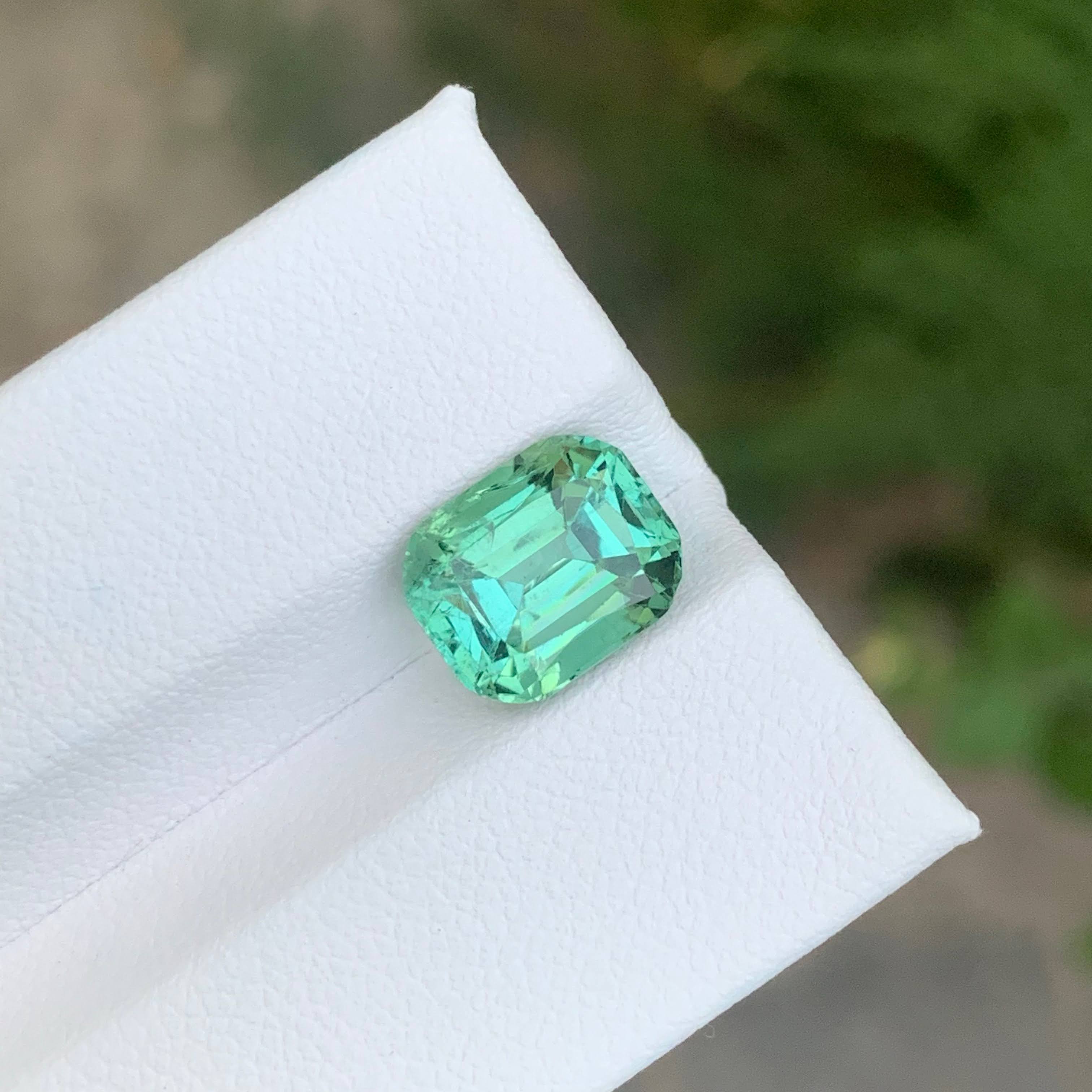4.05 ct Cushion Mint Green Tourmaline