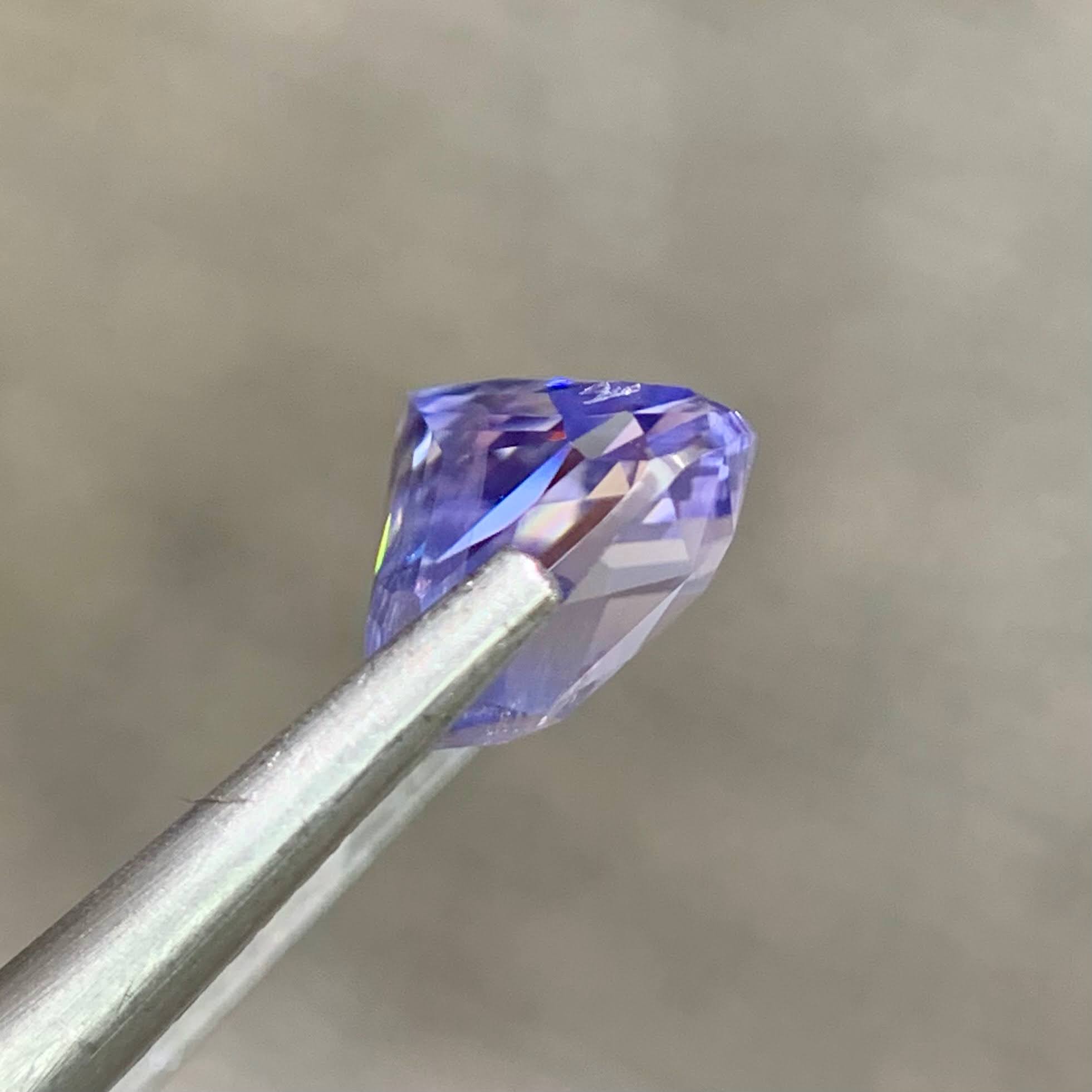 3.57ct Lavender Sapphire Cushion Heated
