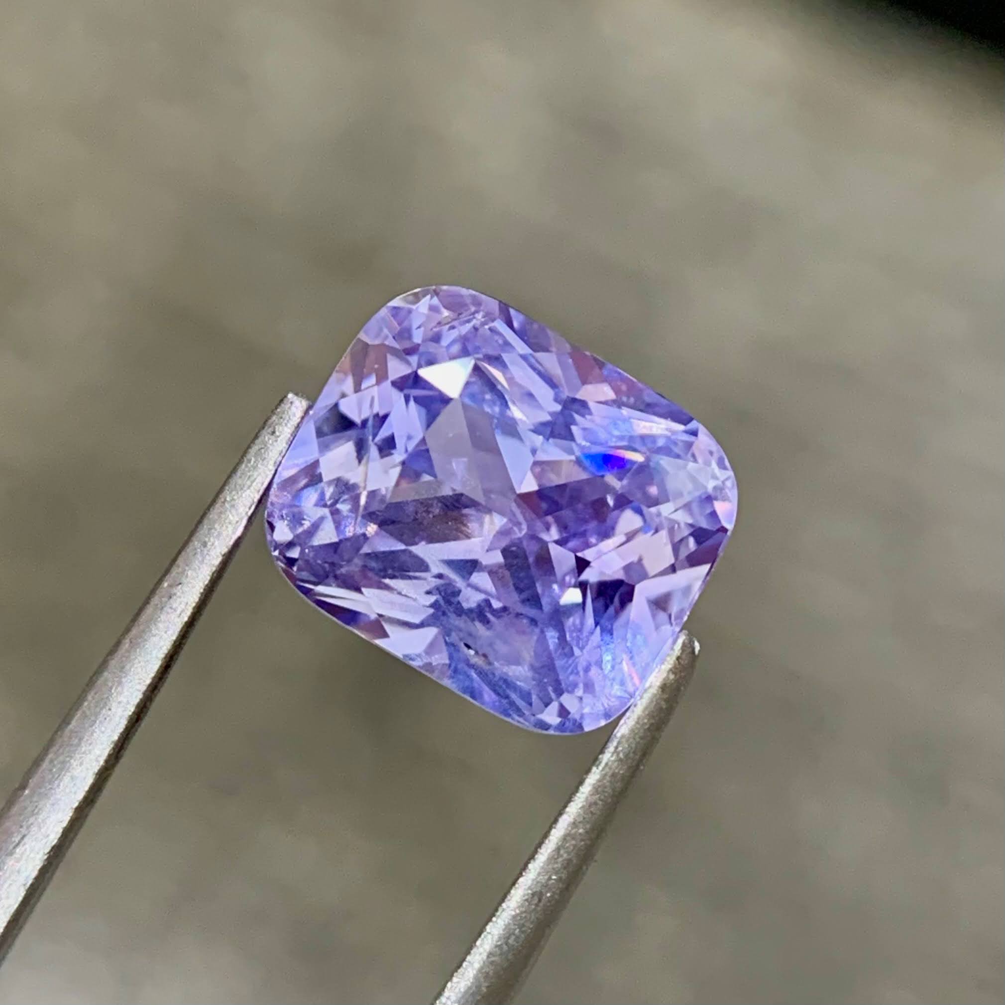 3.57ct Lavender Sapphire Cushion Heated
